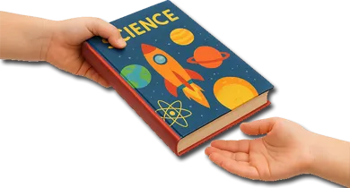 A book being handed from one person to another